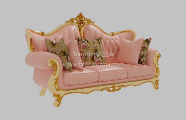 鎏金粉色典雅沙发