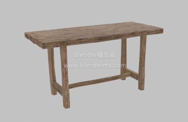 实木旧长桌子