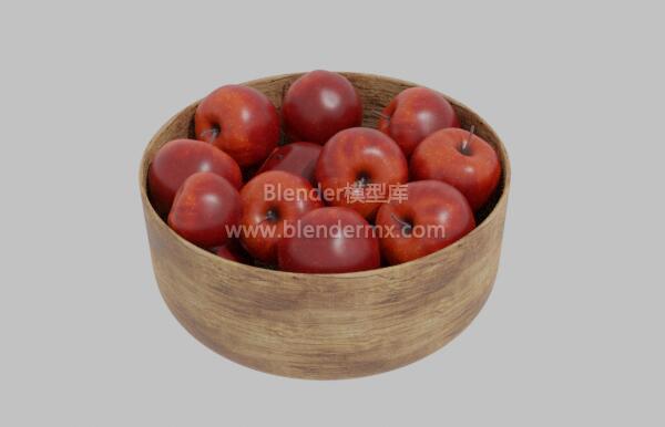 木碗红苹果水果盘