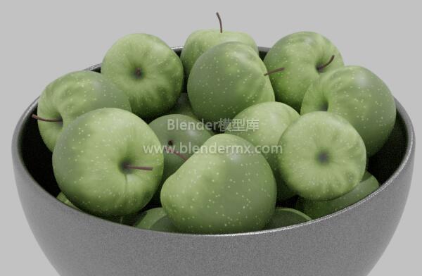 金属碗青苹果水果盘