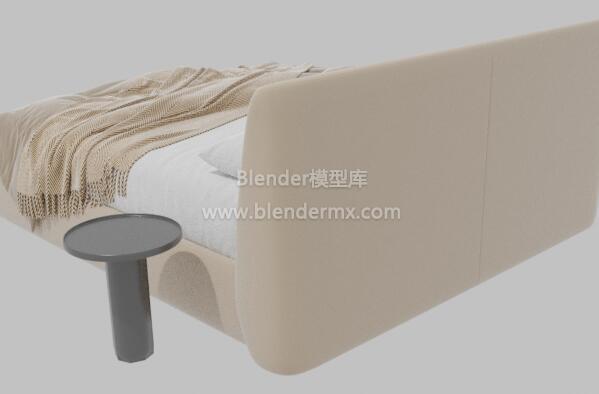 棕灰色Bend双人床床铺
