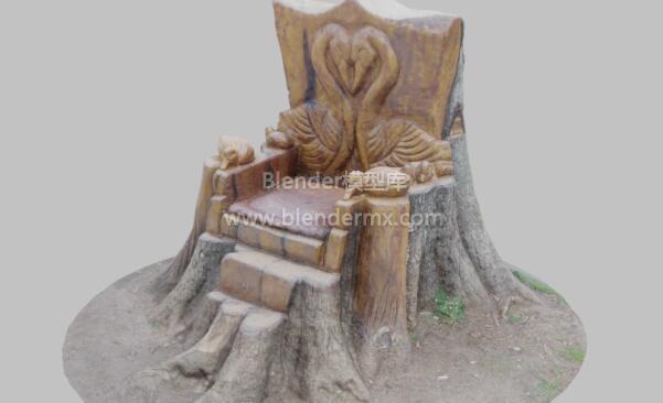 雕刻树桩椅子