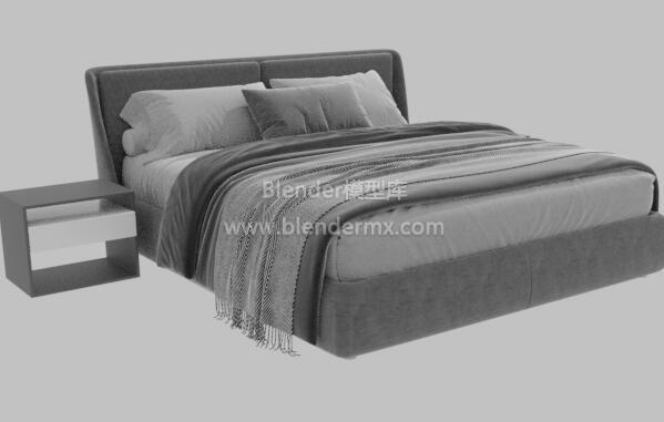 灰色Bend双人床床铺
