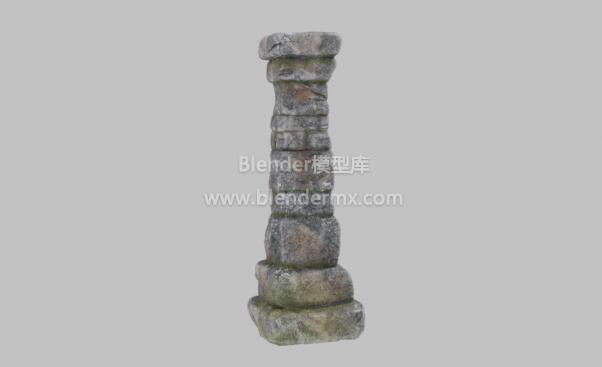 苔藓石砌柱子
