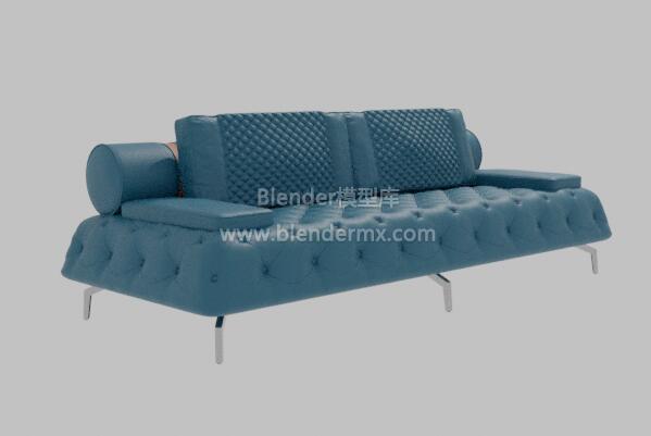 蓝色宽阔沙发