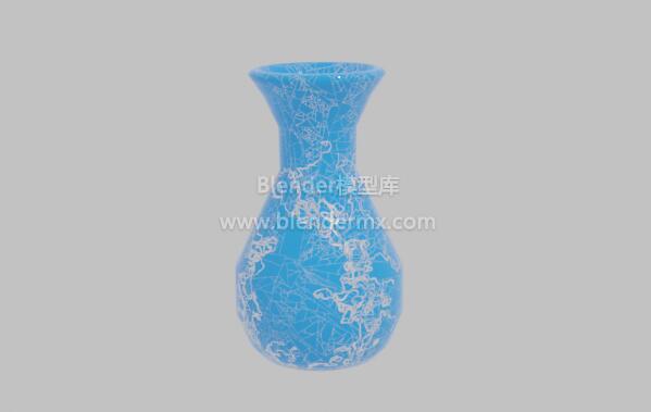 蓝色花纹花瓶