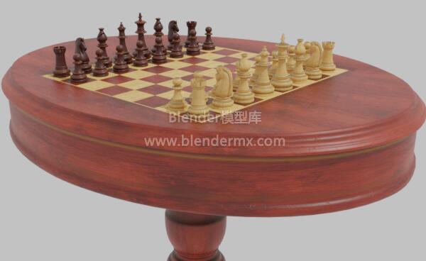 红色复古国际象棋桌子