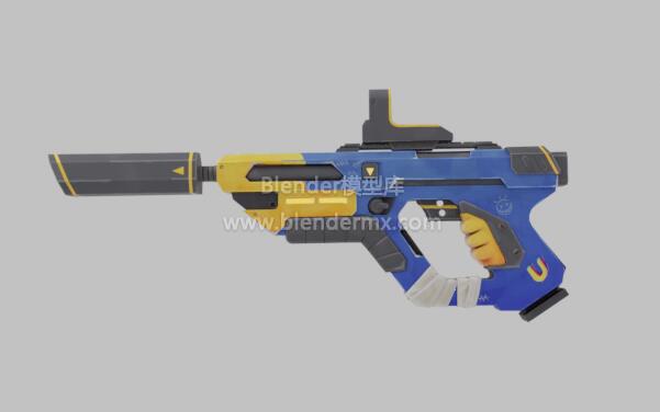 蓝黄科幻手枪