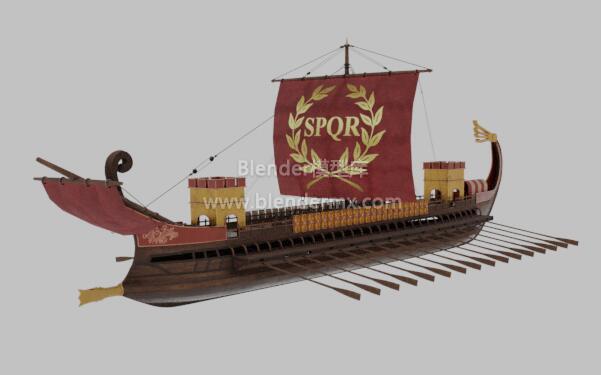 古罗马三层划桨战船