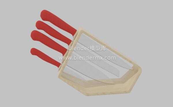 红色厨房刀具刀架