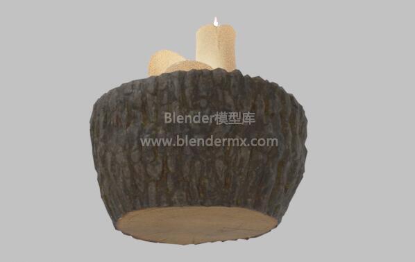 原木碗蜡烛
