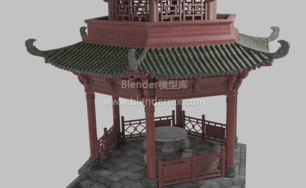 中式飞檐亭台楼阁庙宇古建筑